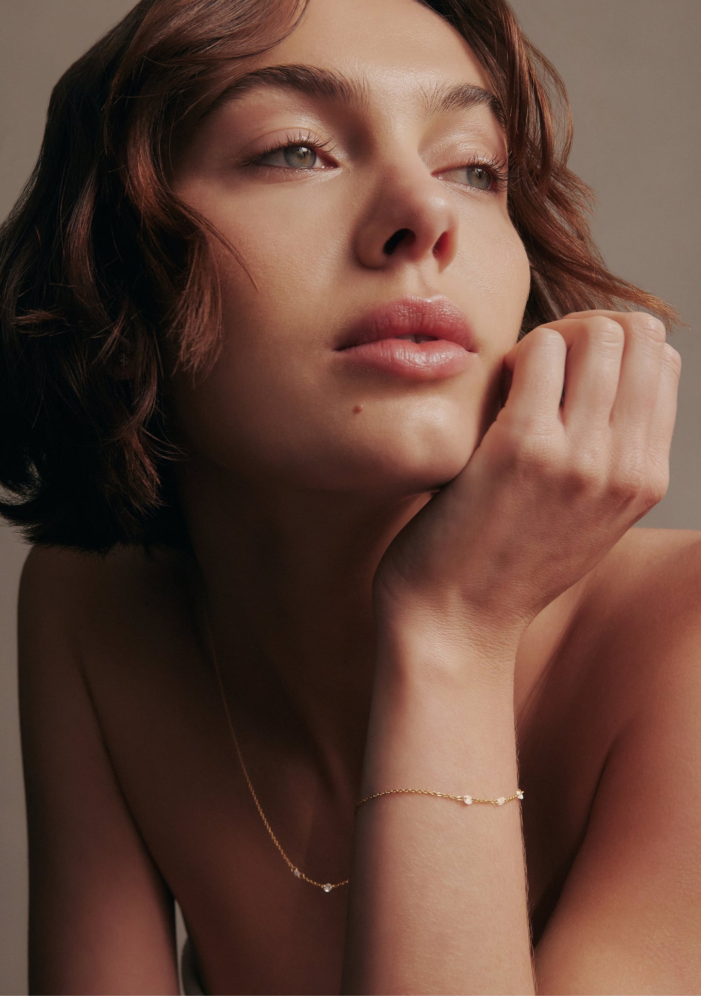 Floating Stone Bracelet - Gold