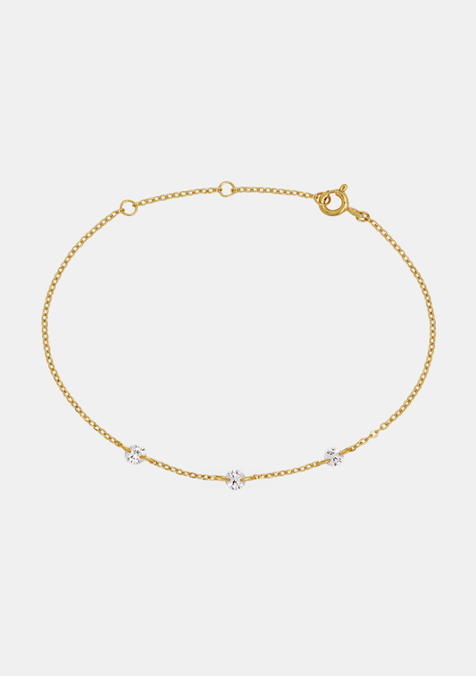 Floating Stone Bracelet - Gold