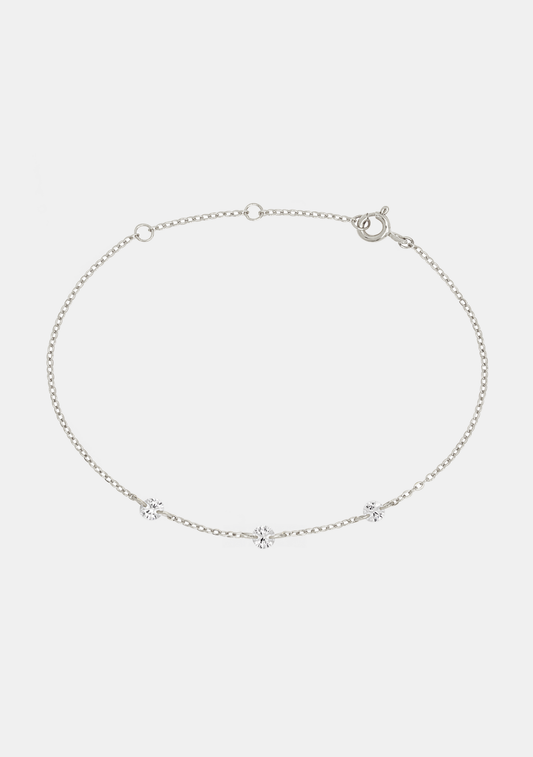 Floating Stone Bracelet - Silver