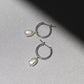 Mini Keshi Pearl Hoops - Silver