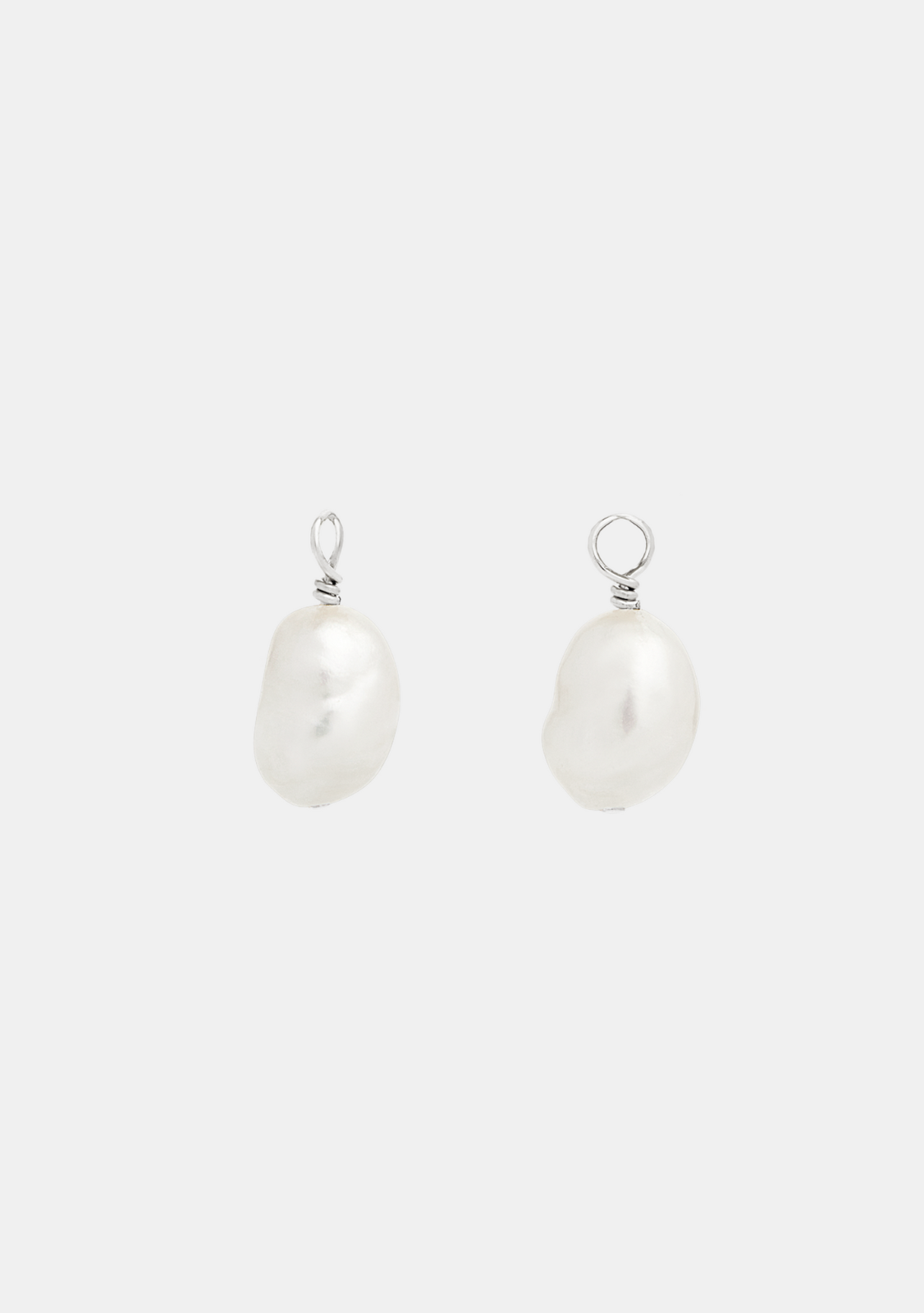 Keshi Pearl Charms - Pair - Silver