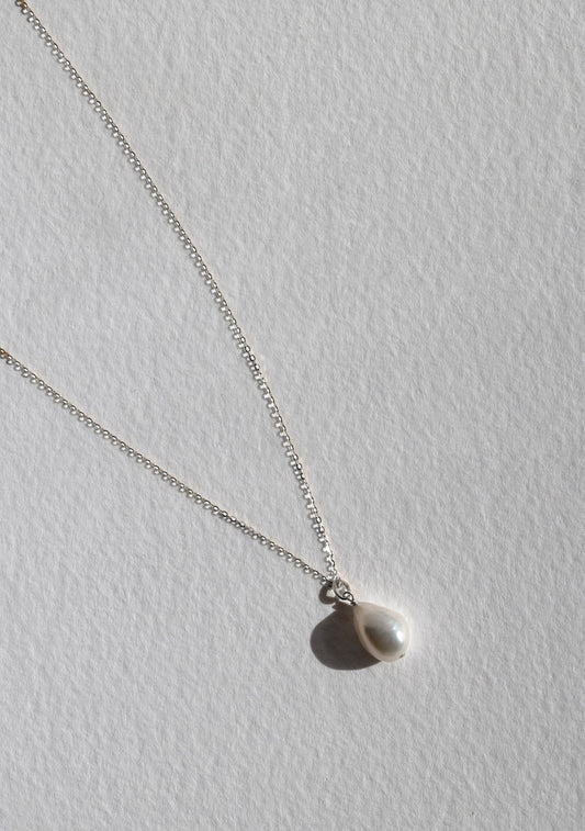 Keshi Pearl Necklace - Silver