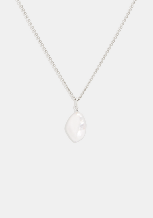 Keshi Pearl Necklace - Silver