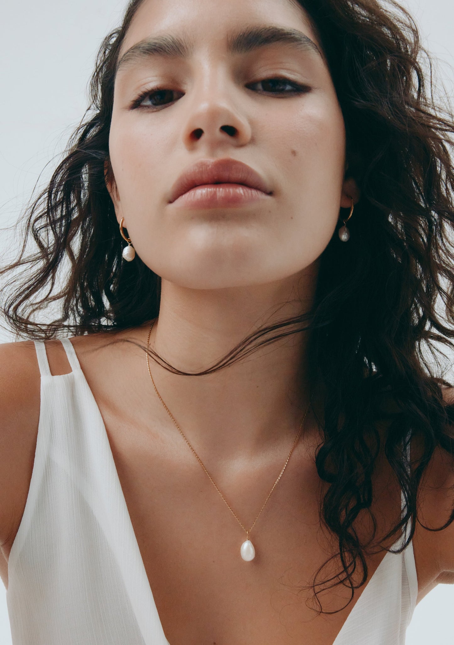 Mini Keshi Pearl Hoops - Gold