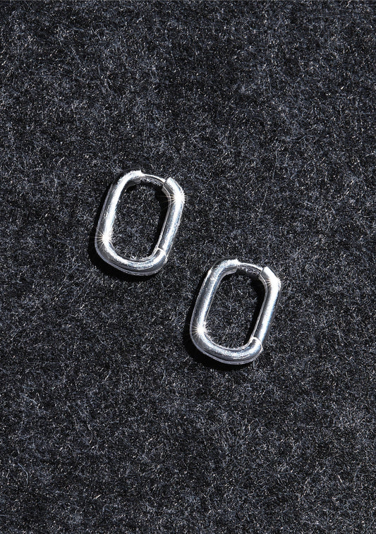 Amsterdam Large Hoops - Silver