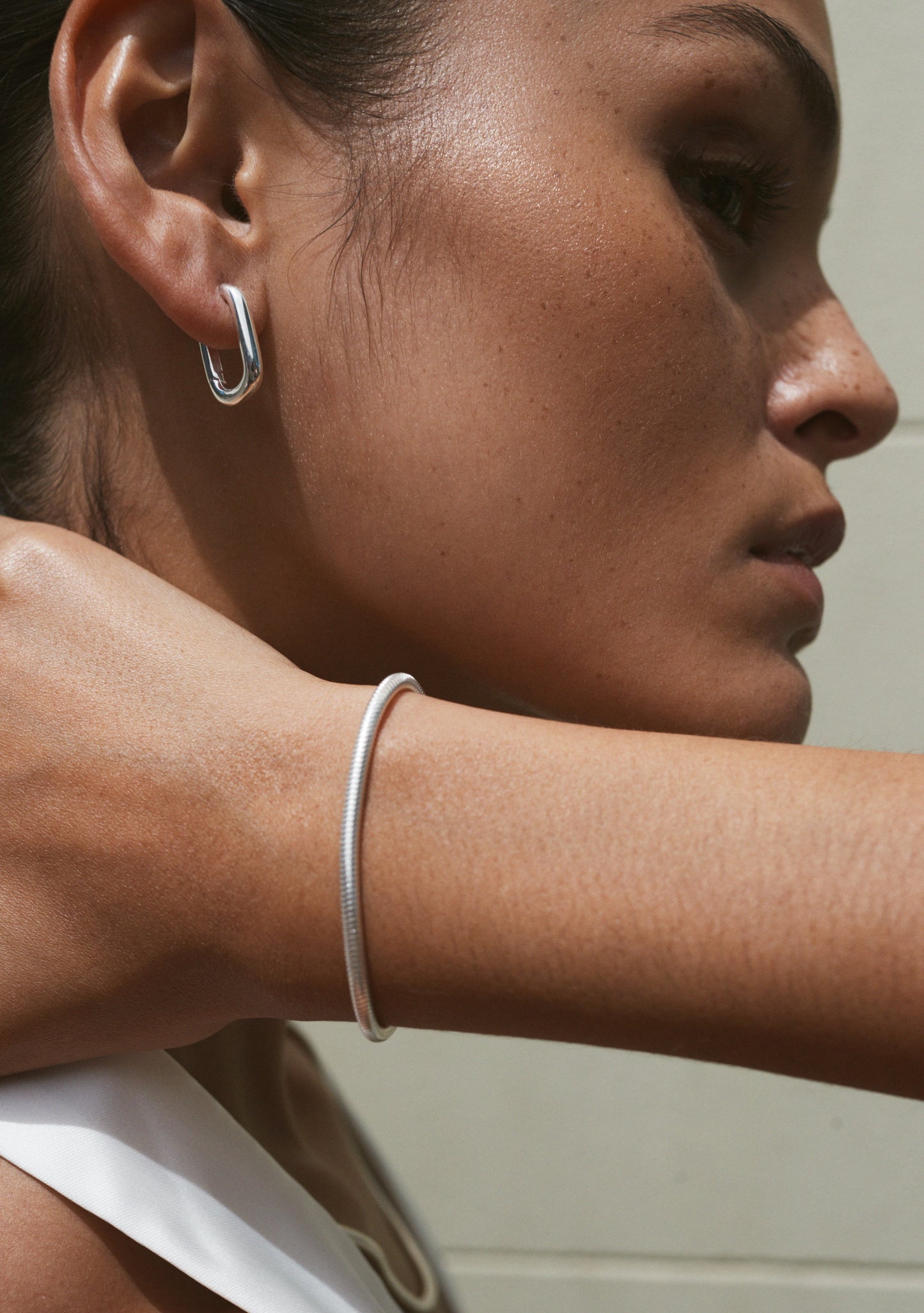 Amsterdam Large Hoops - Silver