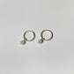 Mini Pearl Hoops - Silver
