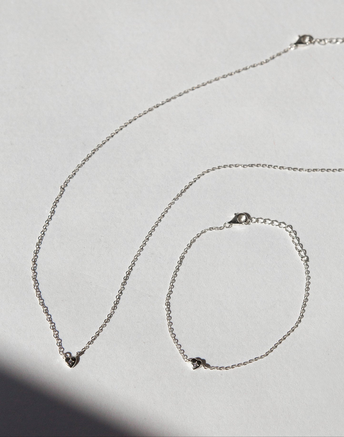 The Mini Heart Duo Set - Silver