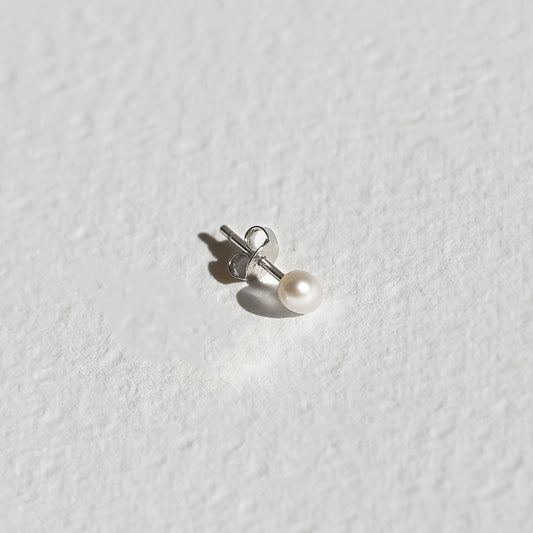 Mini Pearl Stud - Single - Silver