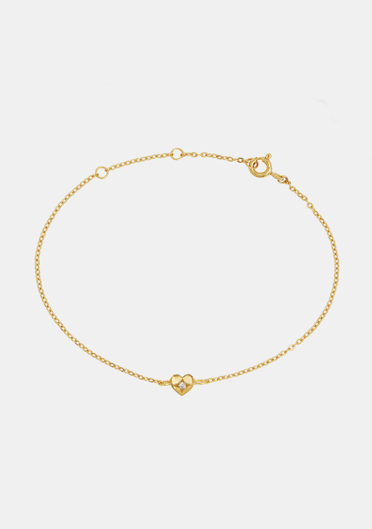 Mini Heart Bracelet - Gold