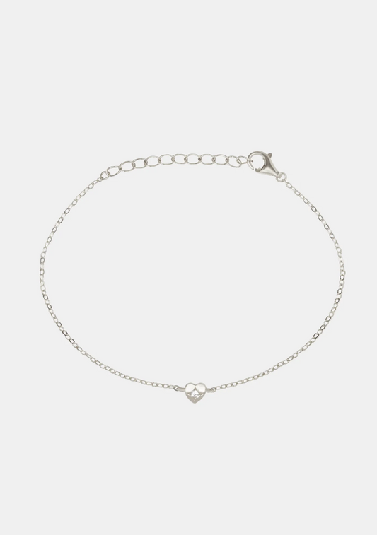 Mini Heart Bracelet - Silver