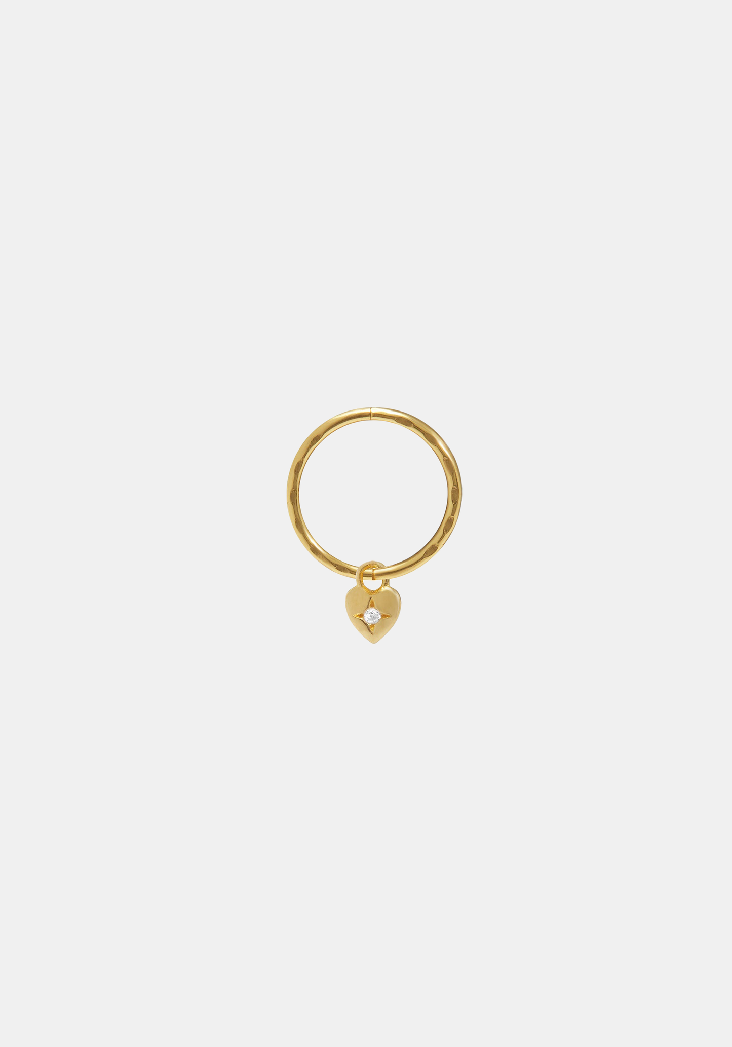 Mini Heart Hoop - Single - Gold