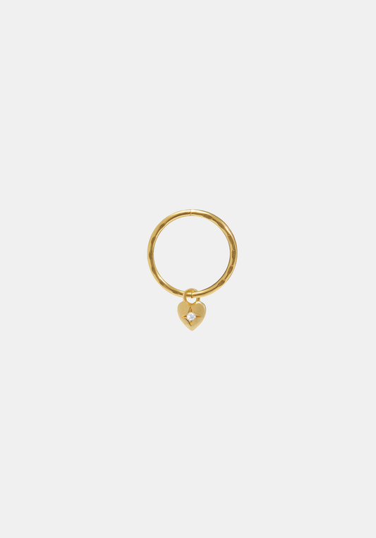 Mini Heart Hoop - Single - Gold
