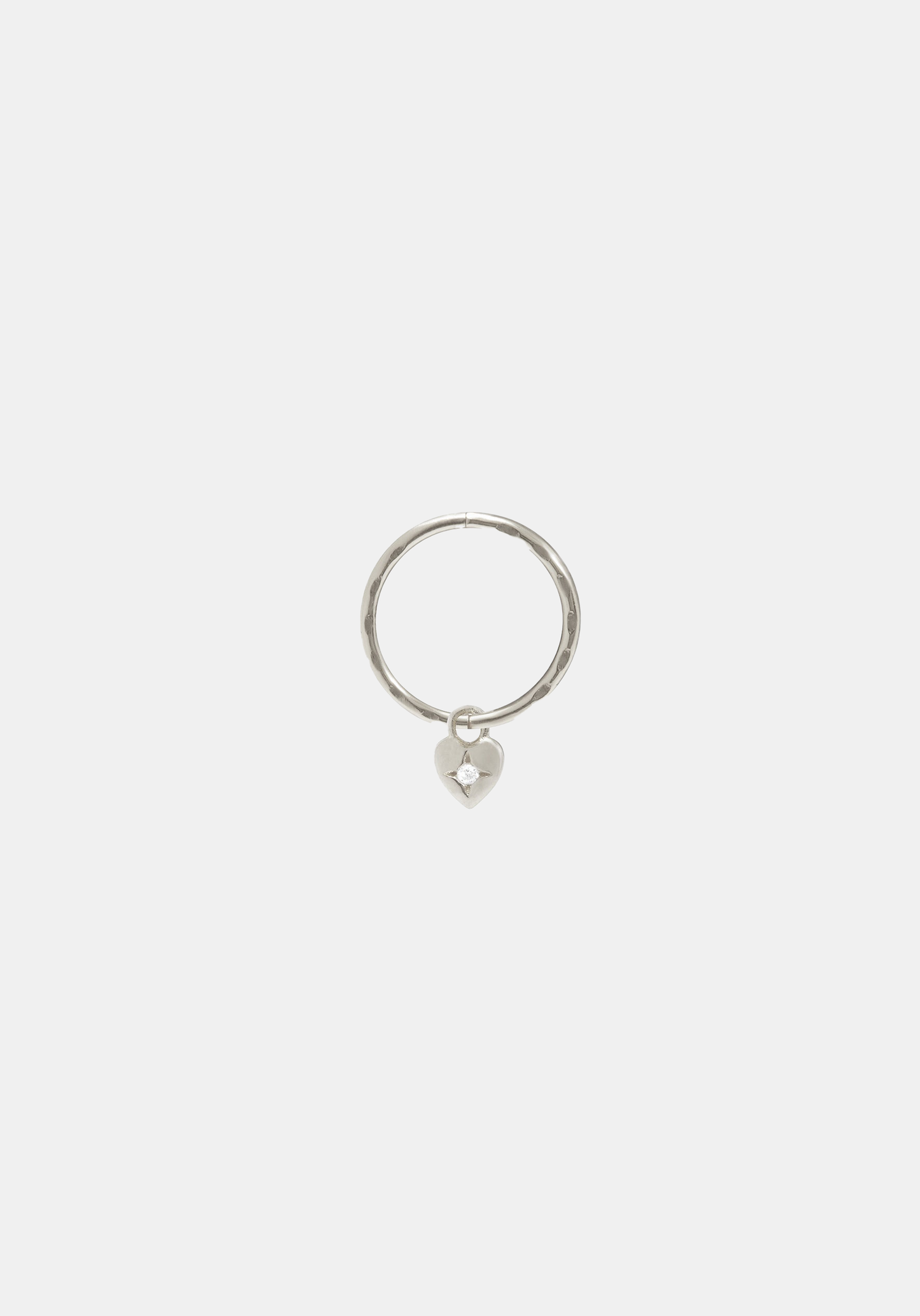 Mini Heart Hoop - Single - Silver
