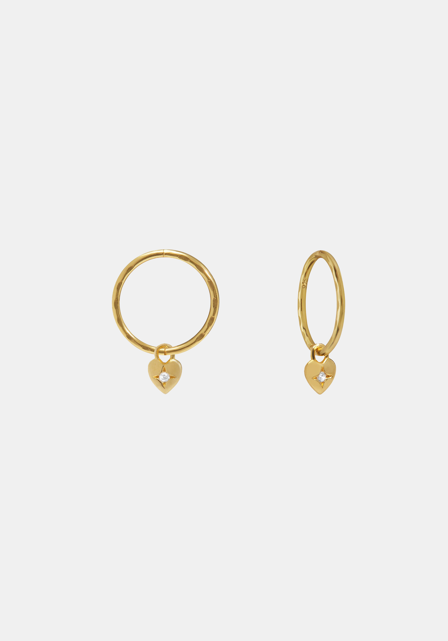 Mini Heart Hoops - Gold