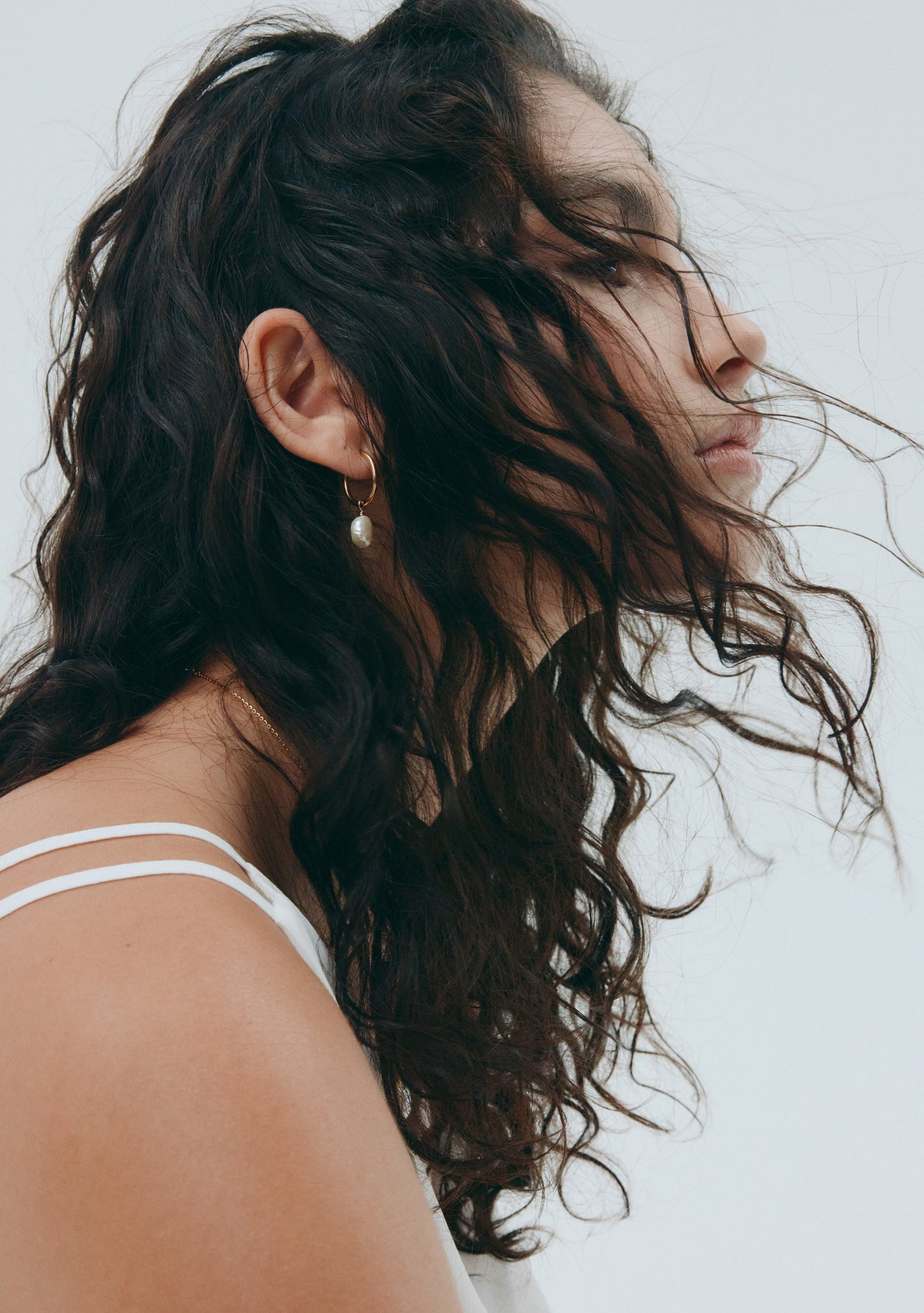 Mini Keshi Pearl Hoops - Gold