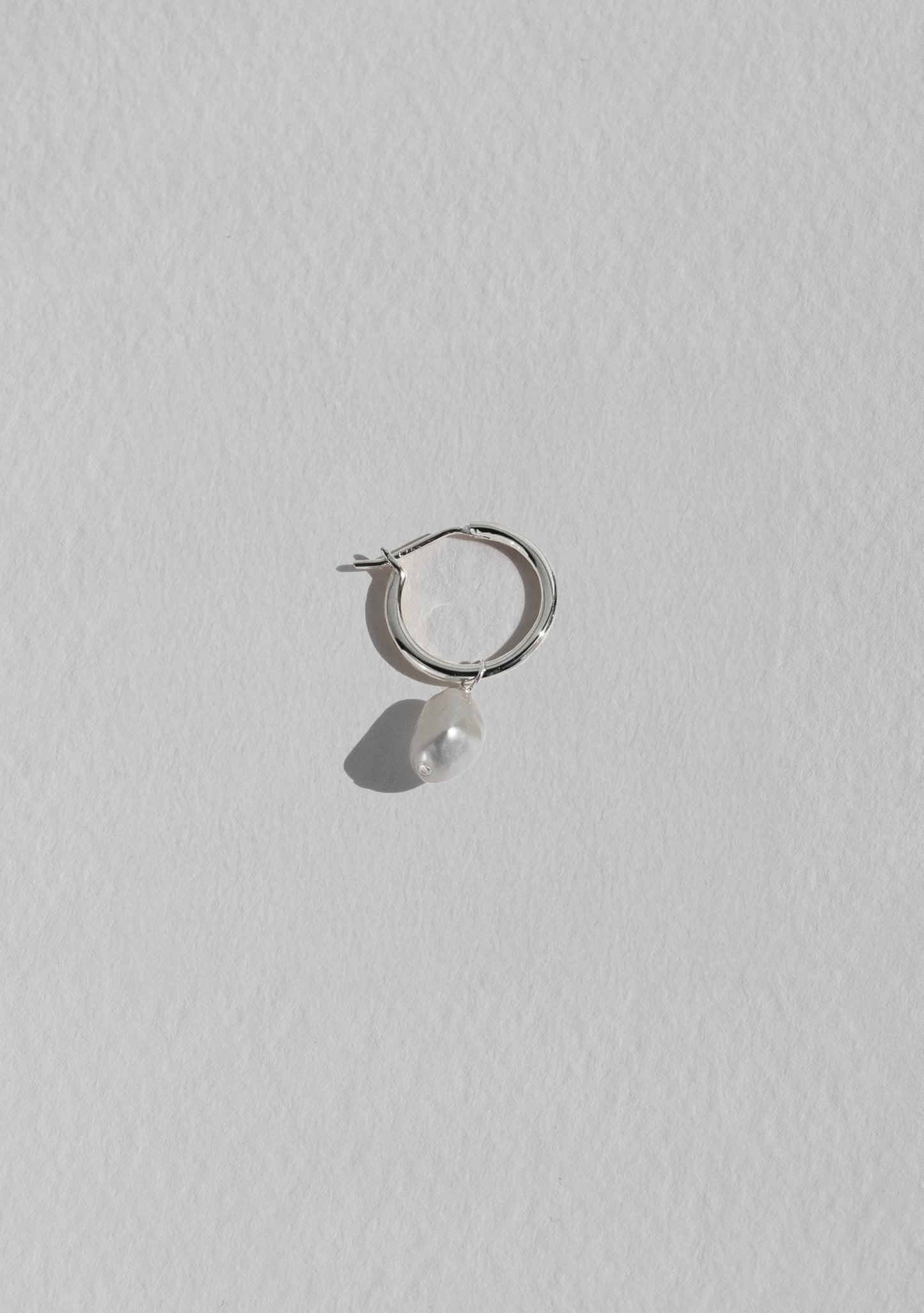 Mini Keshi Pearl Hoop - Single - Silver