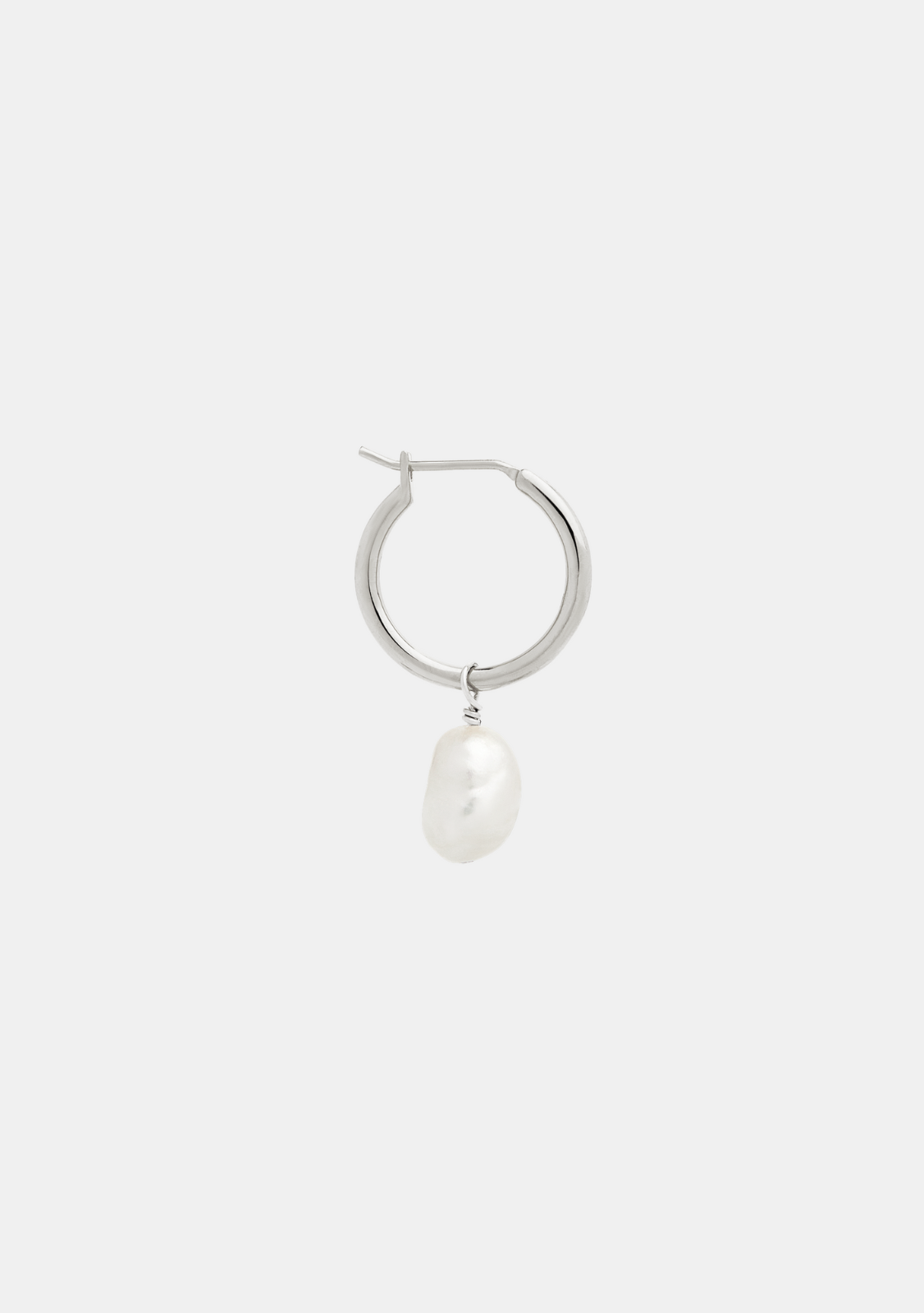Mini Keshi Pearl Hoop - Single - Silver