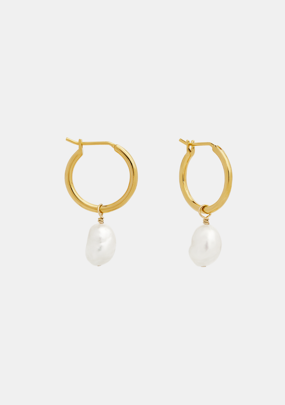 Mini Keshi Pearl Hoops - Gold