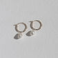 Mini Keshi Pearl Hoops - Silver