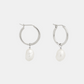 Mini Keshi Pearl Hoops - Silver