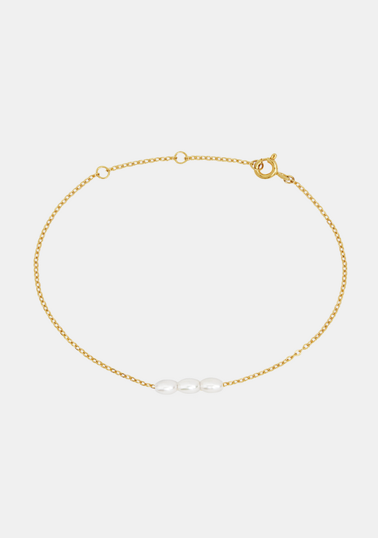Mini Pearl Bracelet - Gold
