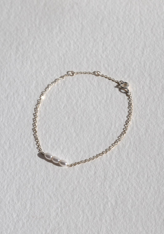 Mini Pearl Bracelet - Silver