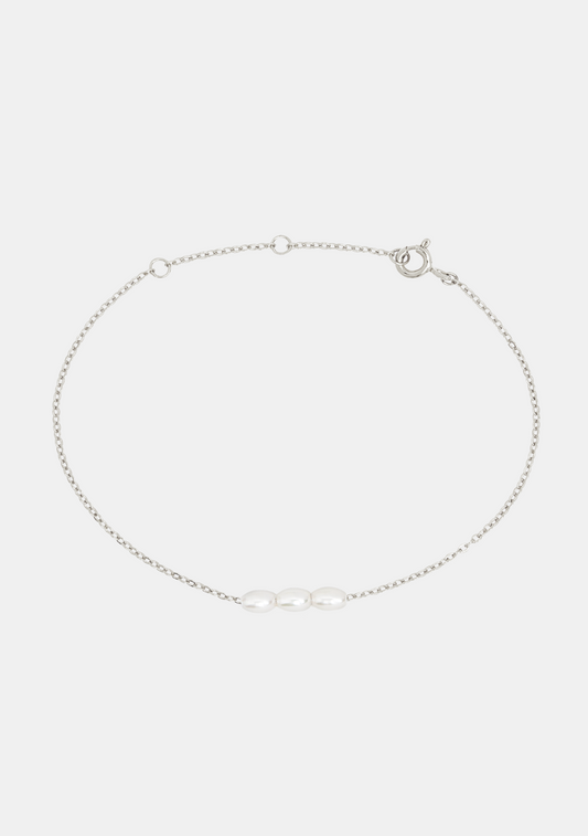 Mini Pearl Bracelet - Silver