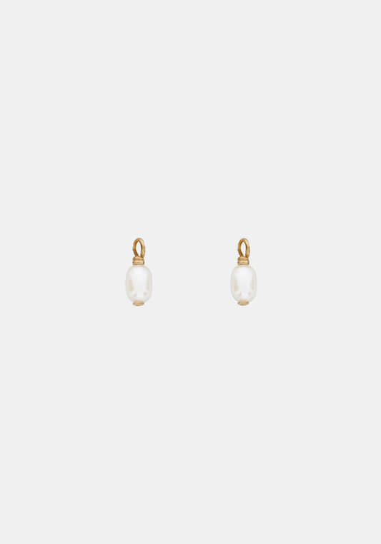 Mini Pearl Charms - Pair - Gold