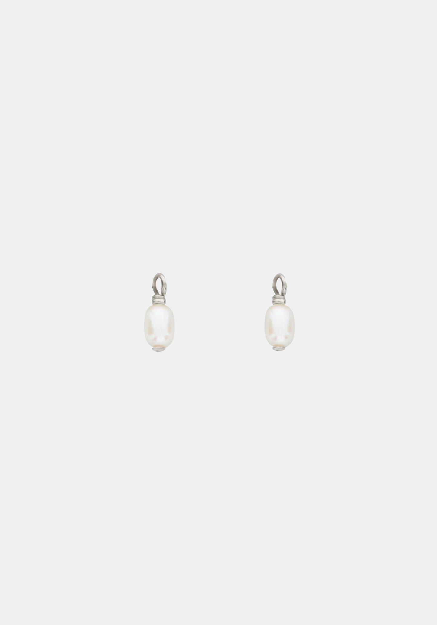 Mini Pearl Charms - Pair - Silver