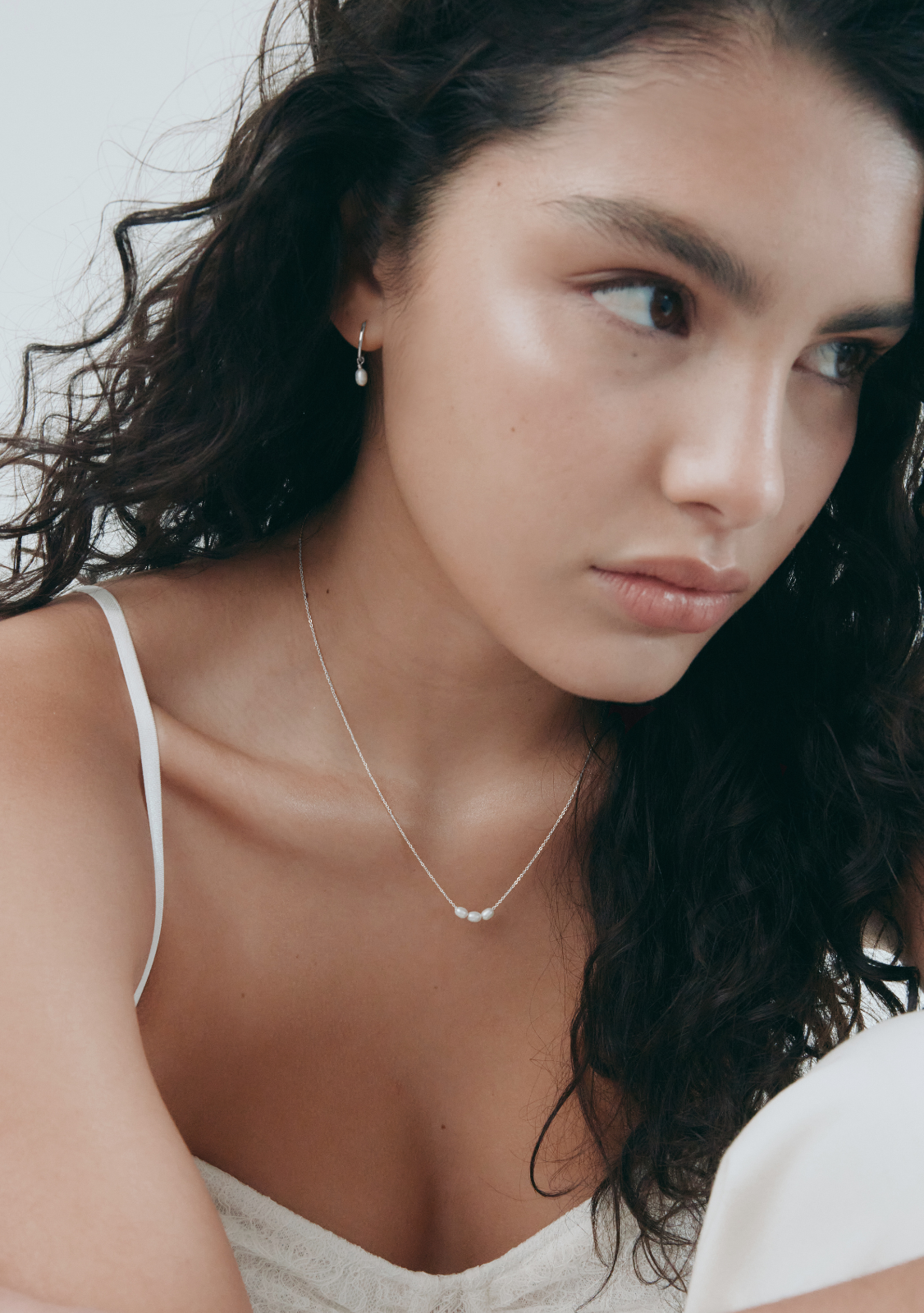 Mini Pearl Necklace - Silver