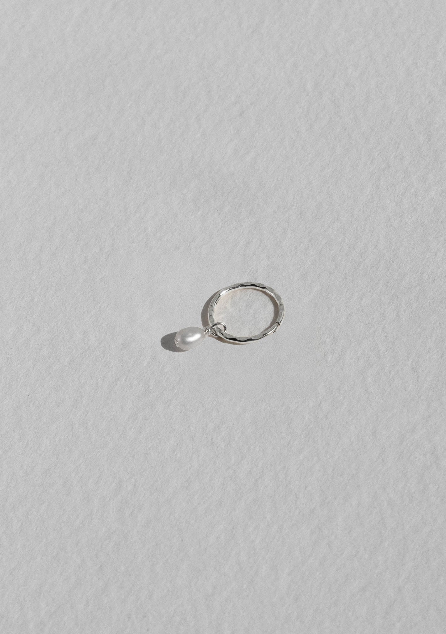 Mini Pearl Hoop - Single - Silver