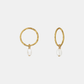 Mini Pearl Hoops - Gold