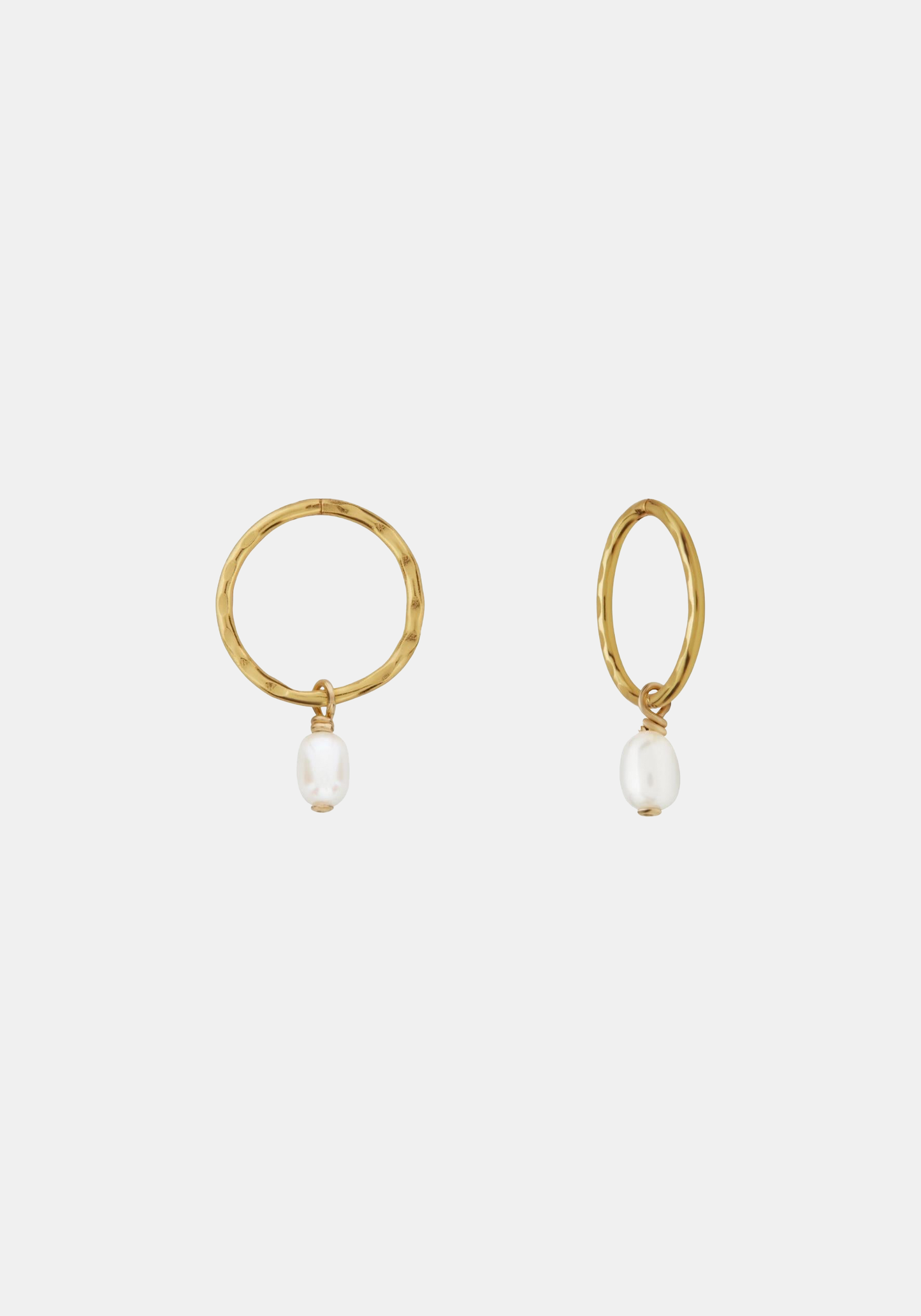 Mini Pearl Hoops - Gold