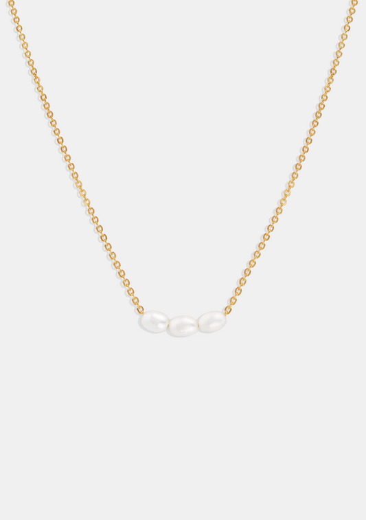 Mini Pearl Necklace - Gold