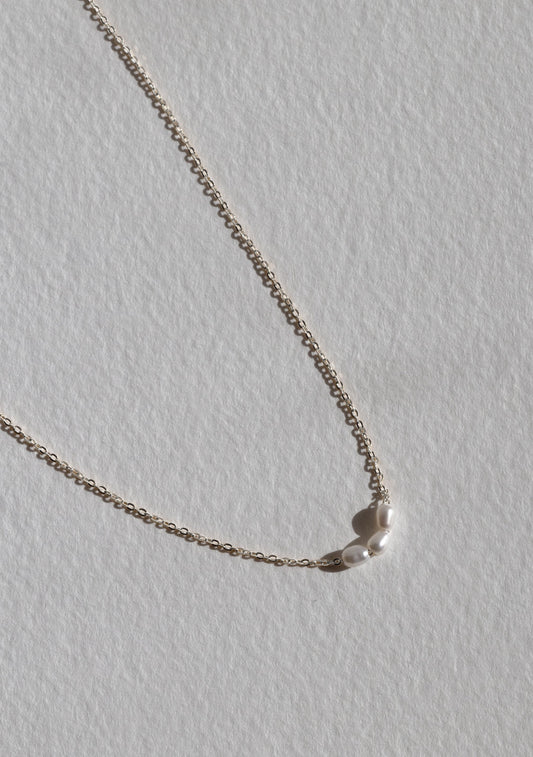 Mini Pearl Necklace - Silver