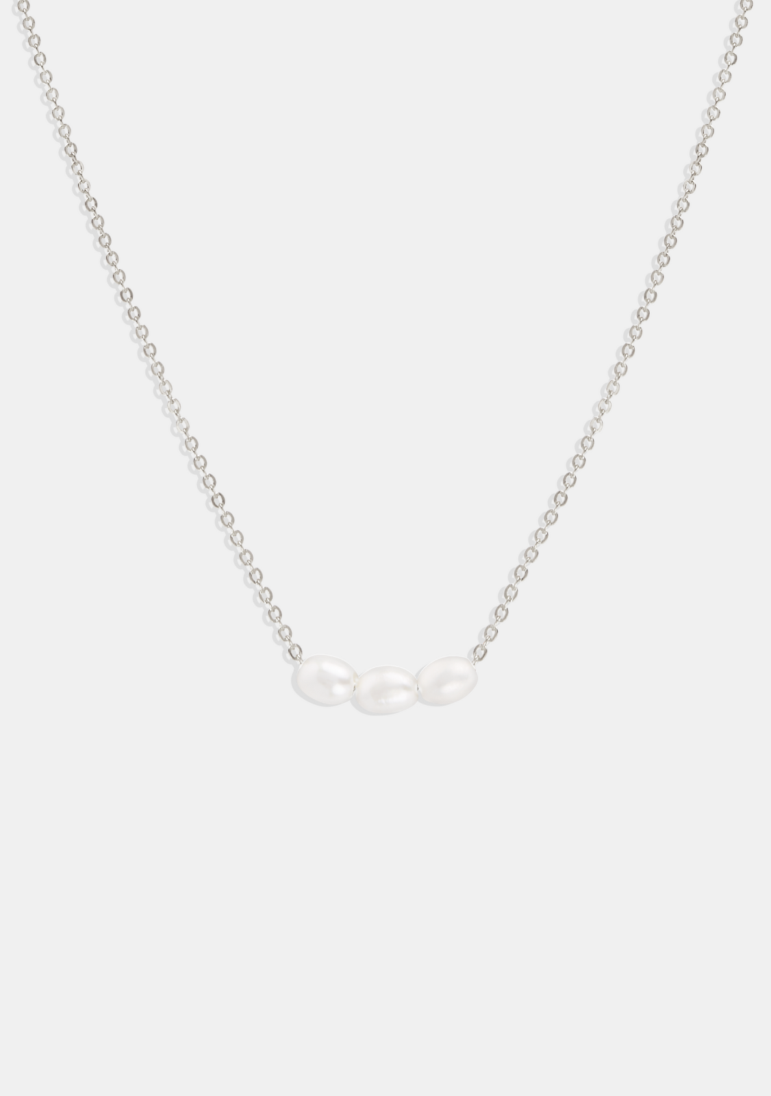 Mini Pearl Necklace - Silver