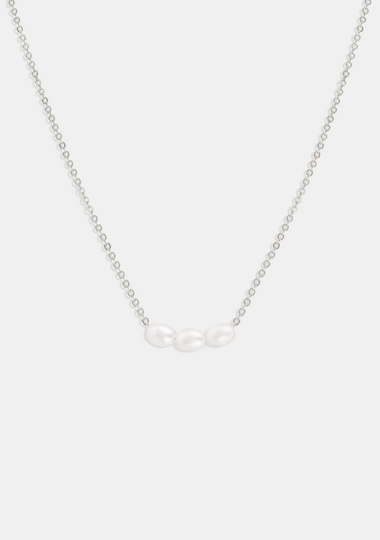 Mini Pearl Necklace - Silver