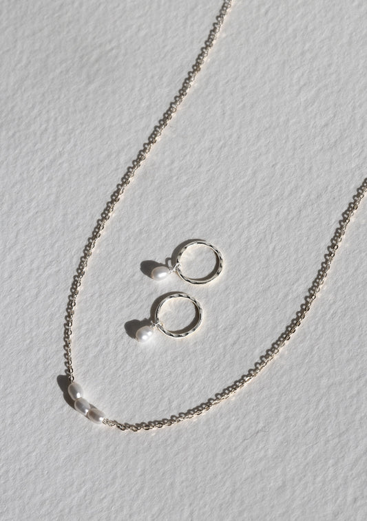 The Mini Pearl Duo Set - Silver