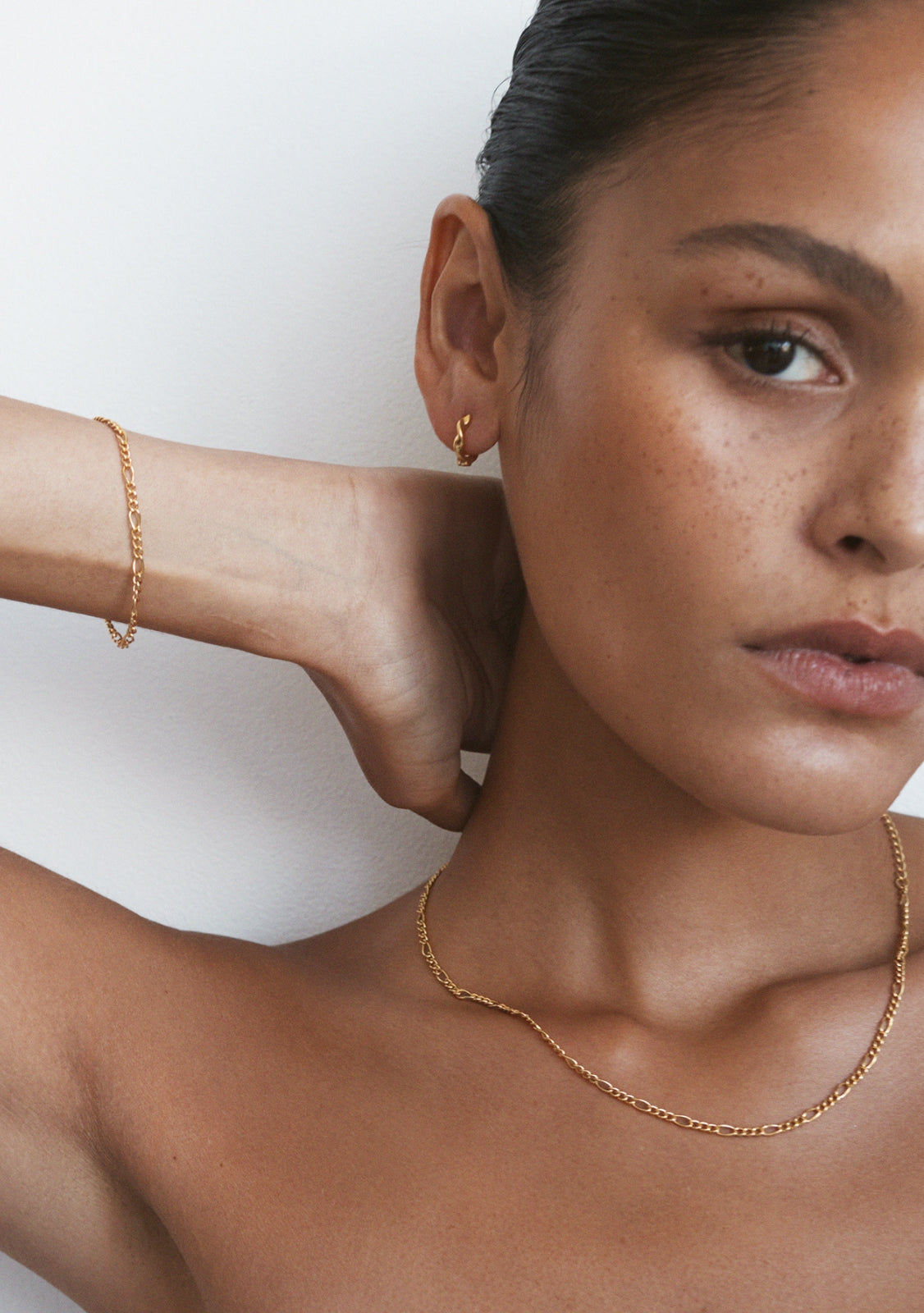 Figaro Chain Necklace - Gold