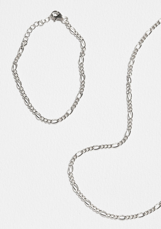 Figaro Chain Bracelet - Silver
