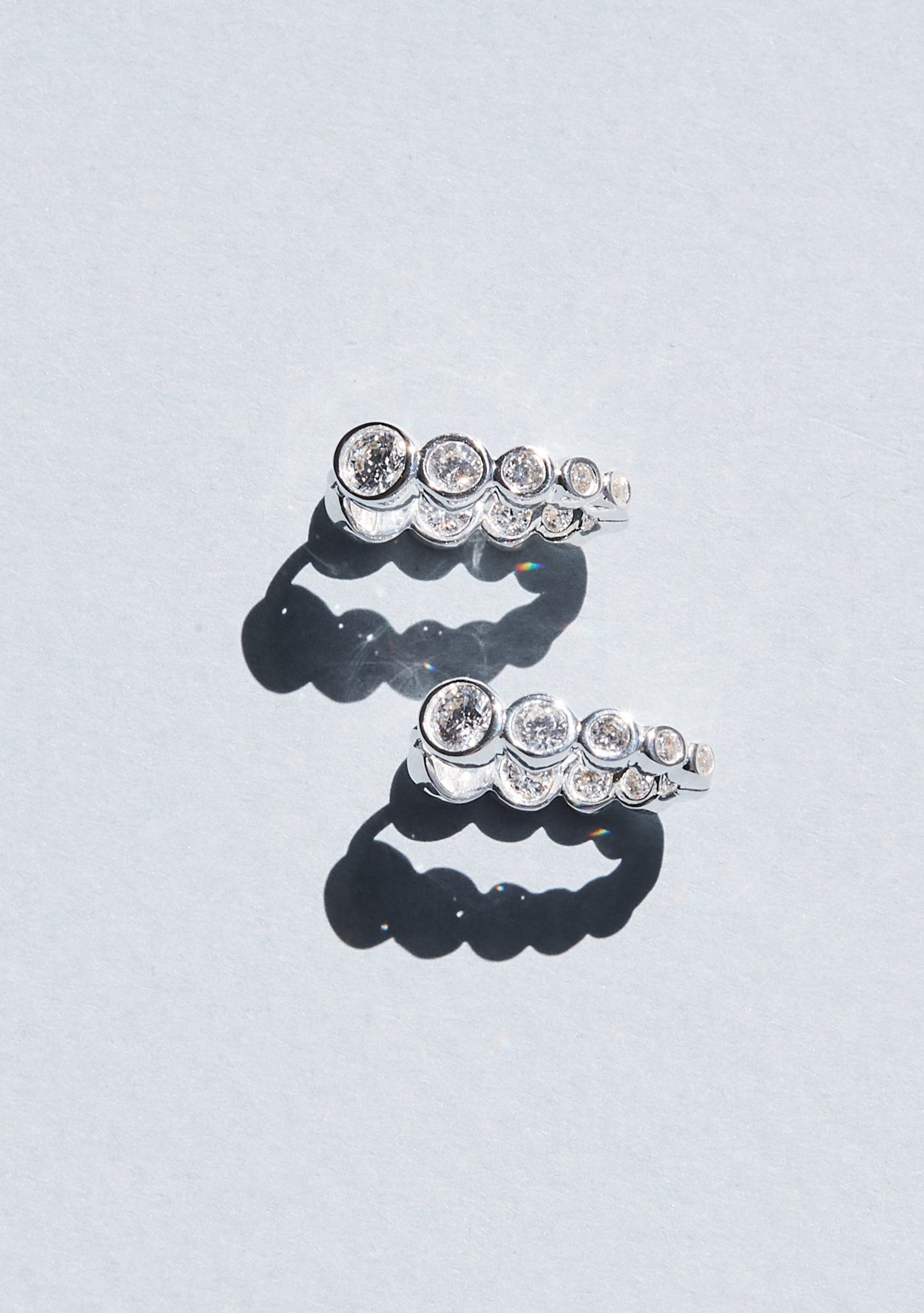 Crescendo Oval Hoops - Silver