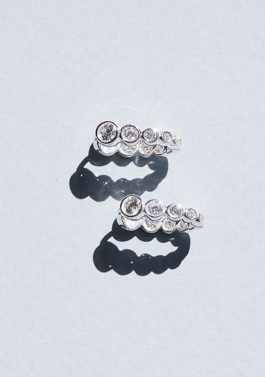 Crescendo Oval Hoops - Silver