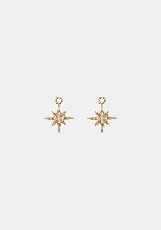 North Star Charms - Pair - Gold