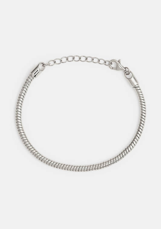 Oslo Round Snake Chain Bracelet - Silver