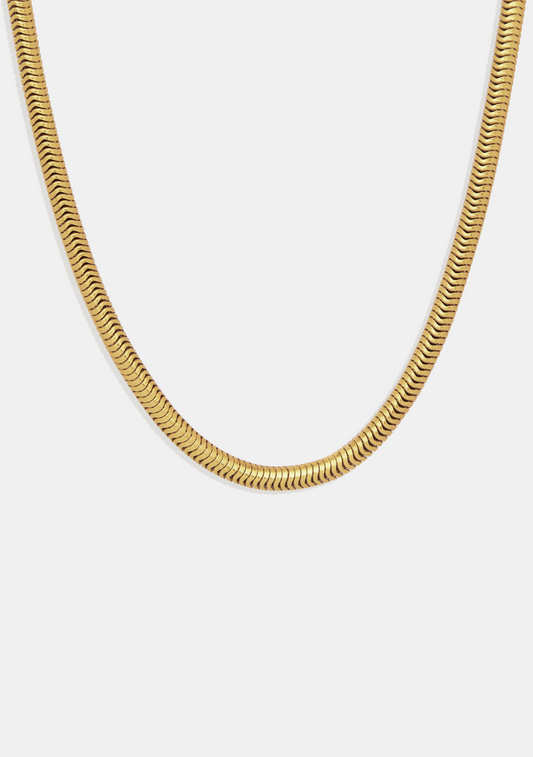 Oslo Round Snake Chain Necklace - Gold