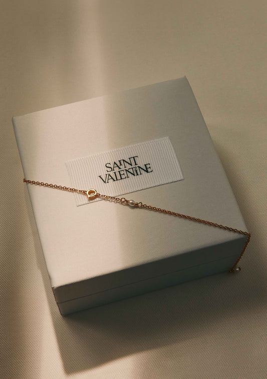 Pearl Letter Bracelet - Gold