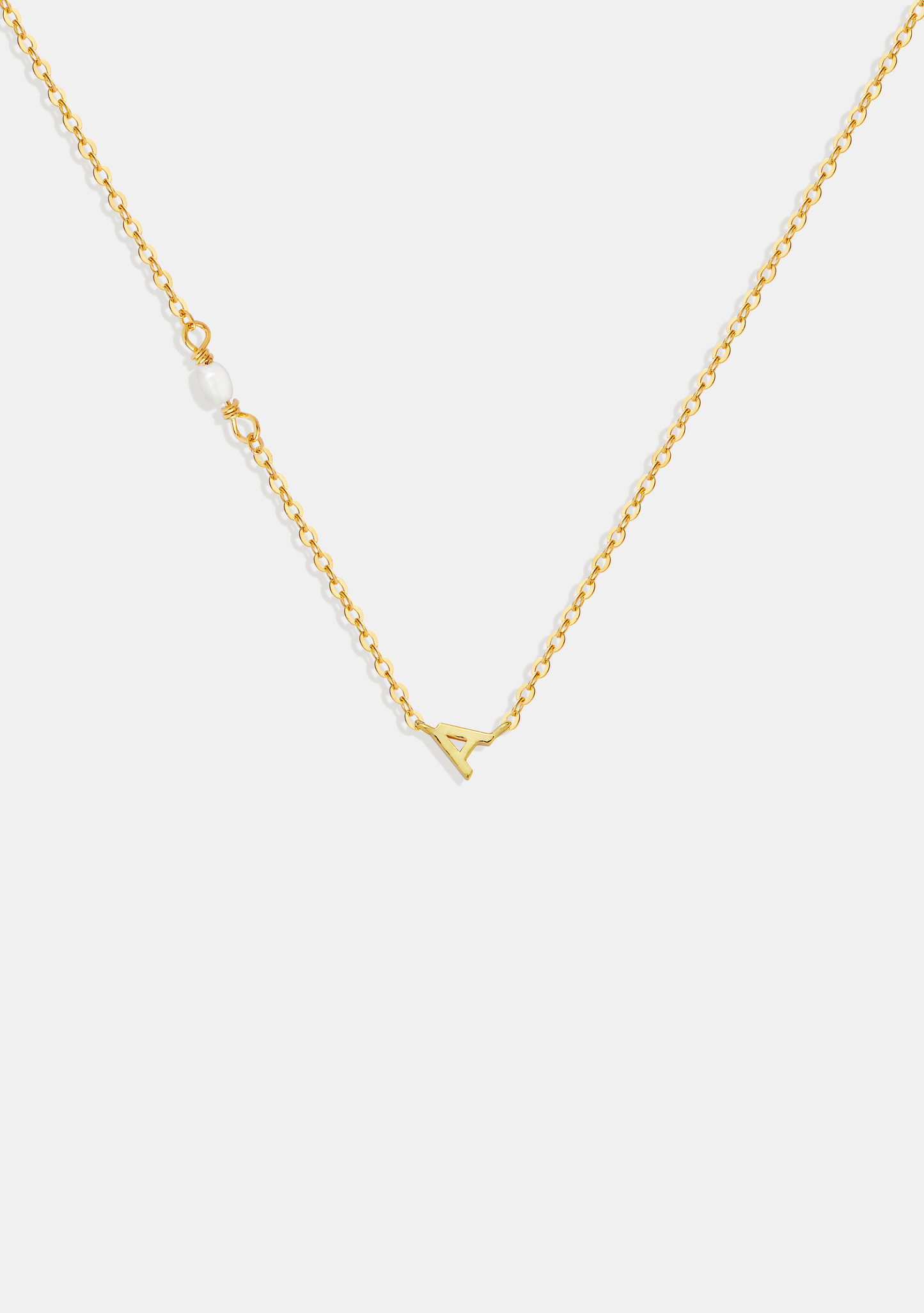 Pearl Letter Necklace - Gold