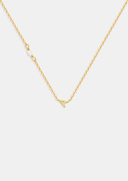 Pearl Letter Necklace - Gold