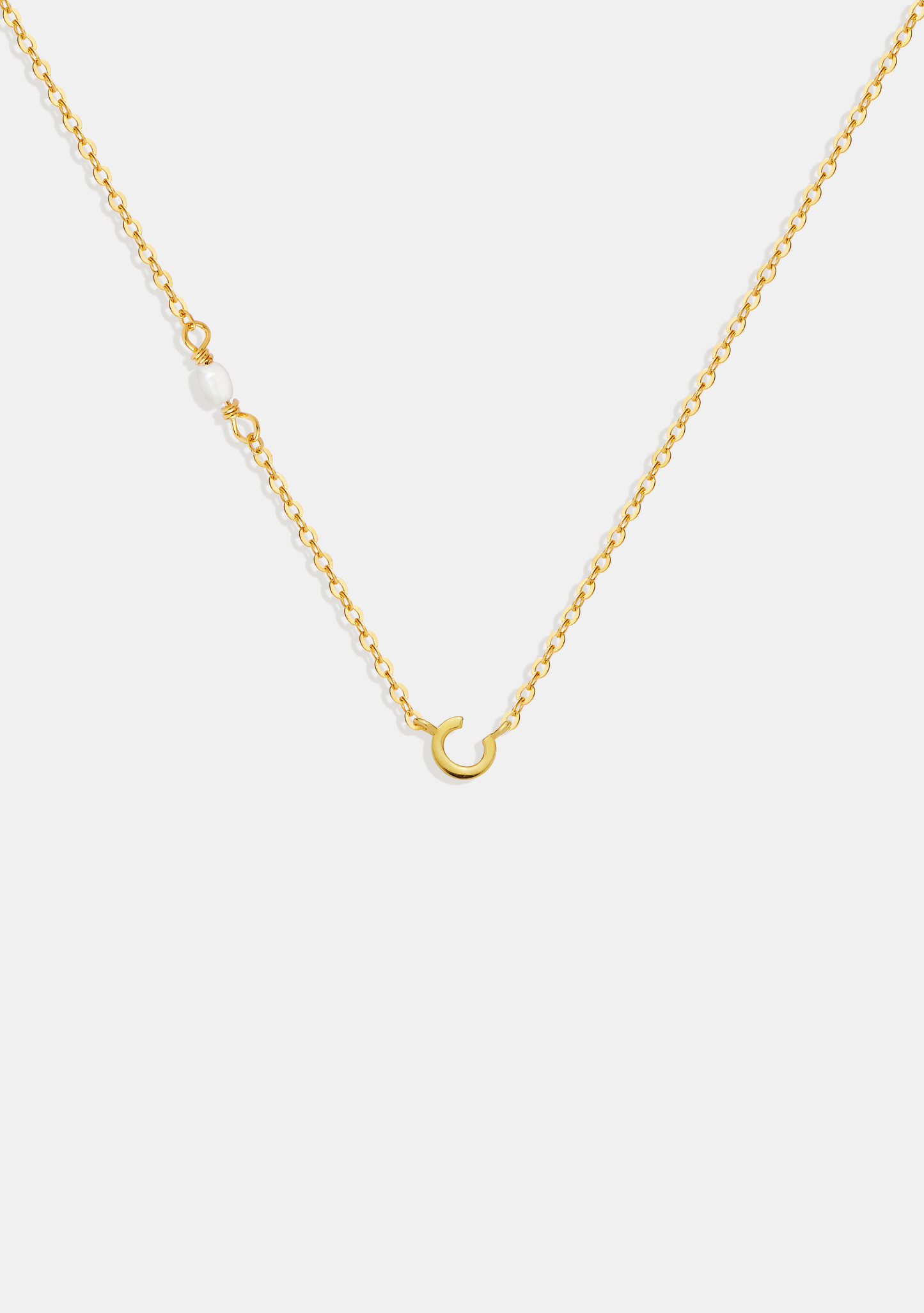 Pearl Letter Necklace - Gold